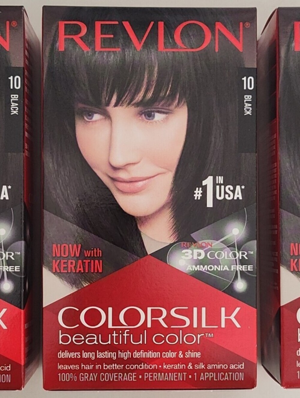 3 Revlon Beautiful Color Colorsilk #10 Black